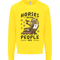 Horse Riding Because People Suck Equestrian Mens Sweatshirt Jumper Yellow
