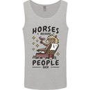 Horse Riding Because People Suck Equestrian Mens Vest Tank Top Sports Grey