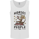 Horse Riding Because People Suck Equestrian Mens Vest Tank Top White