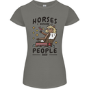 Horse Riding Because People Suck Equestrian Womens Petite Cut T-Shirt Charcoal