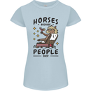 Horse Riding Because People Suck Equestrian Womens Petite Cut T-Shirt Light Blue