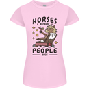 Horse Riding Because People Suck Equestrian Womens Petite Cut T-Shirt Light Pink