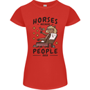 Horse Riding Because People Suck Equestrian Womens Petite Cut T-Shirt Red