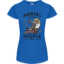 Horse Riding Because People Suck Equestrian Womens Petite Cut T-Shirt Royal Blue