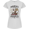 Horse Riding Because People Suck Equestrian Womens Petite Cut T-Shirt White