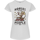 Horse Riding Because People Suck Equestrian Womens Petite Cut T-Shirt White