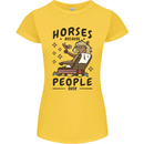 Horse Riding Because People Suck Equestrian Womens Petite Cut T-Shirt Yellow