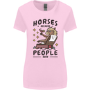 Horse Riding Because People Suck Equestrian Womens Wider Cut T-Shirt Light Pink