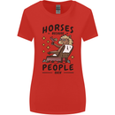 Horse Riding Because People Suck Equestrian Womens Wider Cut T-Shirt Red