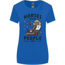 Horse Riding Because People Suck Equestrian Womens Wider Cut T-Shirt Royal Blue