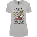 Horse Riding Because People Suck Equestrian Womens Wider Cut T-Shirt Sports Grey