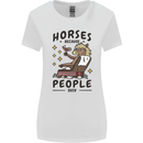 Horse Riding Because People Suck Equestrian Womens Wider Cut T-Shirt White