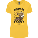 Horse Riding Because People Suck Equestrian Womens Wider Cut T-Shirt Yellow