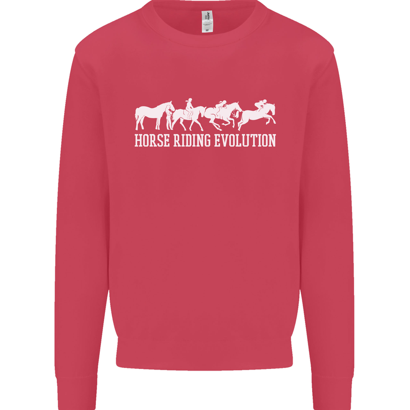 Horse Riding Evolution Equestrian Kids Sweatshirt Jumper Heliconia