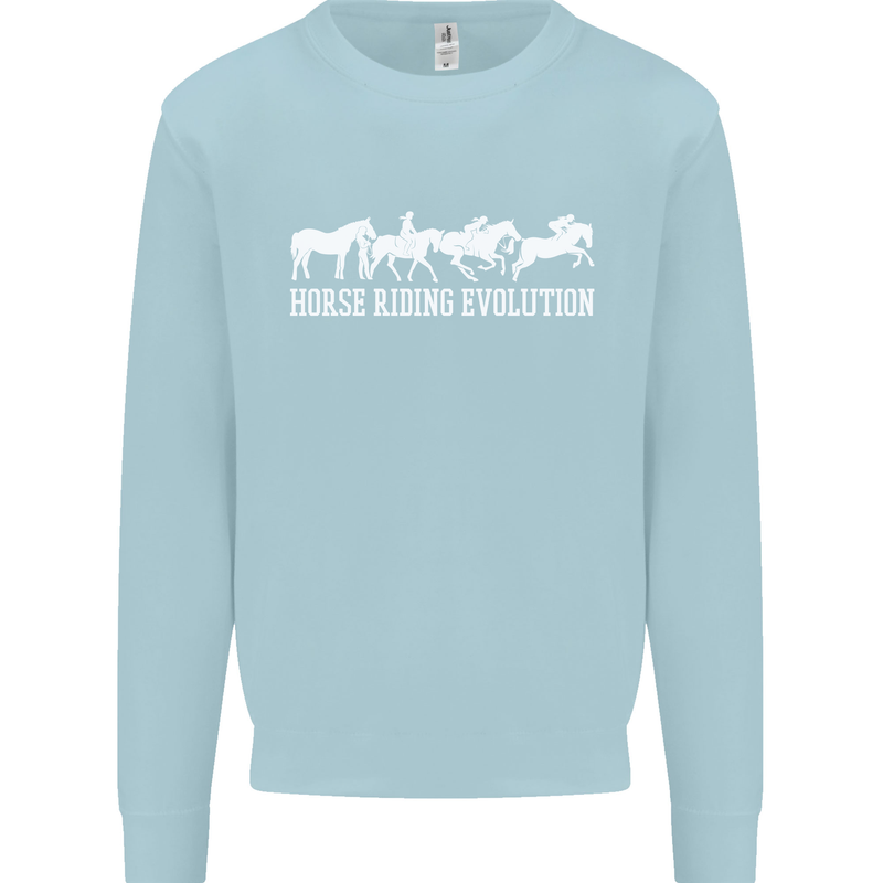 Horse Riding Evolution Equestrian Kids Sweatshirt Jumper Light Blue