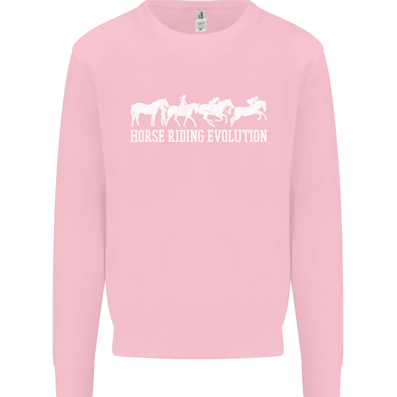 Horse Riding Evolution Equestrian Kids Sweatshirt Jumper Light Pink