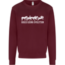 Horse Riding Evolution Equestrian Kids Sweatshirt Jumper Maroon
