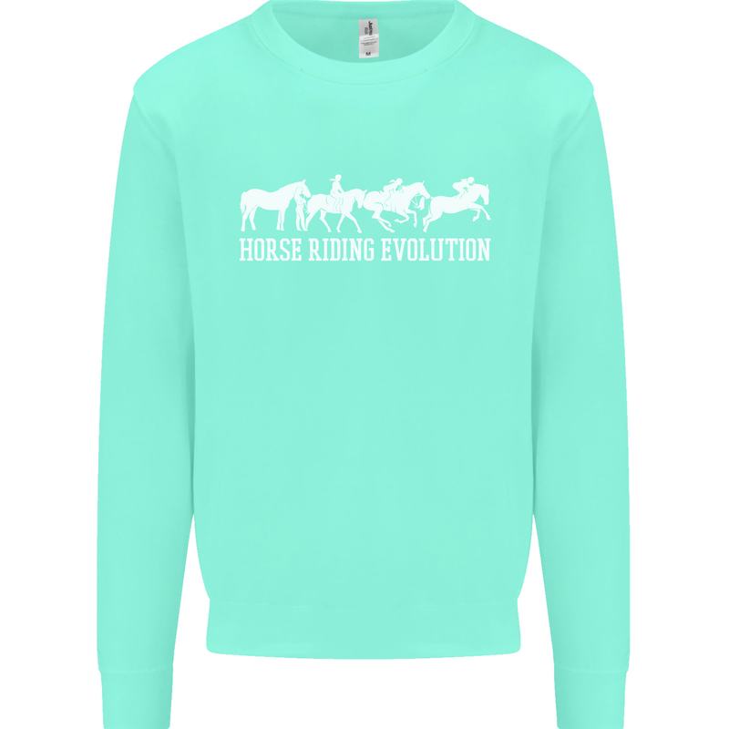 Horse Riding Evolution Equestrian Kids Sweatshirt Jumper Peppermint