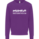 Horse Riding Evolution Equestrian Kids Sweatshirt Jumper Purple