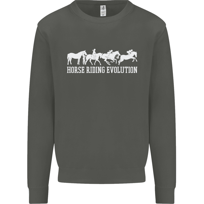 Horse Riding Evolution Equestrian Kids Sweatshirt Jumper Storm Grey