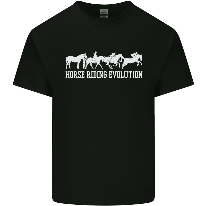 Horse Riding Evolution Equestrian Kids T-Shirt Childrens Black