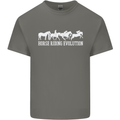 Horse Riding Evolution Equestrian Kids T-Shirt Childrens Charcoal