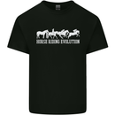Horse Riding Evolution Equestrian Mens Cotton T-Shirt Tee Top Black