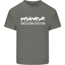 Horse Riding Evolution Equestrian Mens Cotton T-Shirt Tee Top Charcoal