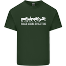 Horse Riding Evolution Equestrian Mens Cotton T-Shirt Tee Top Forest Green
