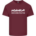 Horse Riding Evolution Equestrian Mens Cotton T-Shirt Tee Top Maroon