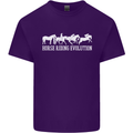 Horse Riding Evolution Equestrian Mens Cotton T-Shirt Tee Top Purple