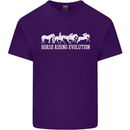 Horse Riding Evolution Equestrian Mens Cotton T-Shirt Tee Top Purple