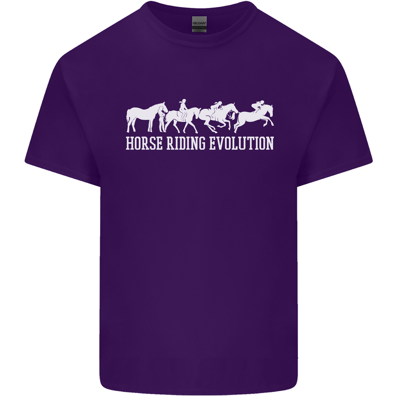 Horse Riding Evolution Equestrian Mens Cotton T-Shirt Tee Top Purple