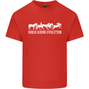 Horse Riding Evolution Equestrian Mens Cotton T-Shirt Tee Top Red