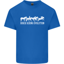 Horse Riding Evolution Equestrian Mens Cotton T-Shirt Tee Top Royal Blue