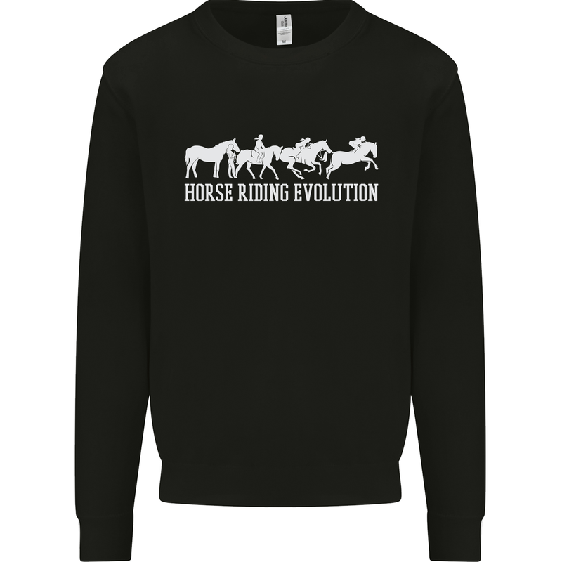 Horse Riding Evolution Equestrian Mens Sweatshirt Jumper Black
