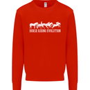 Horse Riding Evolution Equestrian Mens Sweatshirt Jumper Bright Red