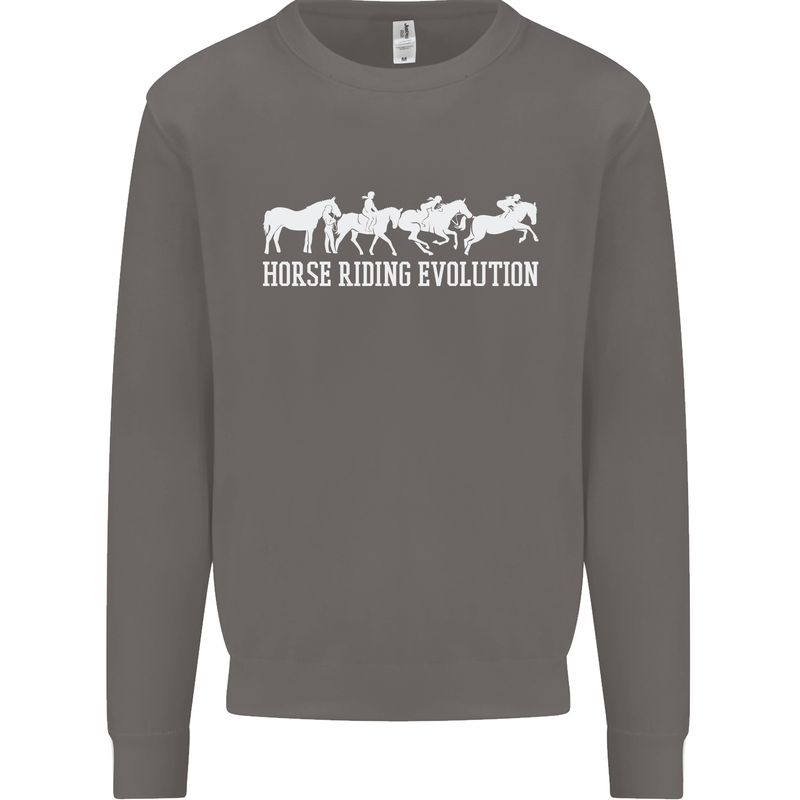 Horse Riding Evolution Equestrian Mens Sweatshirt Jumper Charcoal