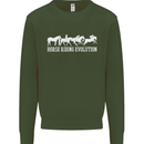 Horse Riding Evolution Equestrian Mens Sweatshirt Jumper Forest Green