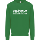 Horse Riding Evolution Equestrian Mens Sweatshirt Jumper Irish Green
