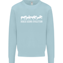 Horse Riding Evolution Equestrian Mens Sweatshirt Jumper Light Blue