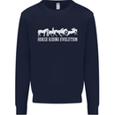 Horse Riding Evolution Equestrian Mens Sweatshirt Jumper Navy Blue