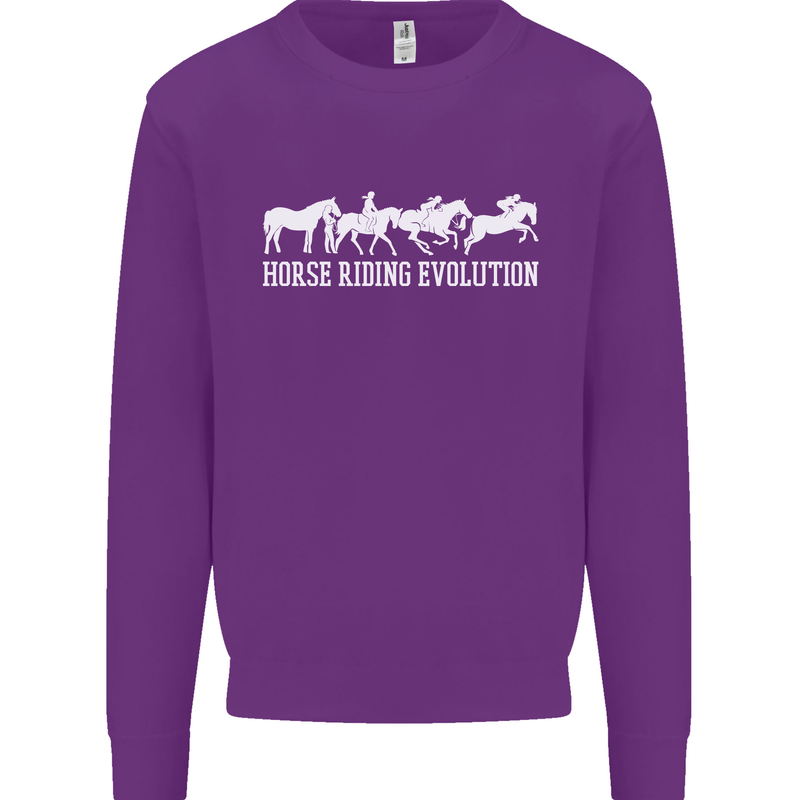 Horse Riding Evolution Equestrian Mens Sweatshirt Jumper Purple
