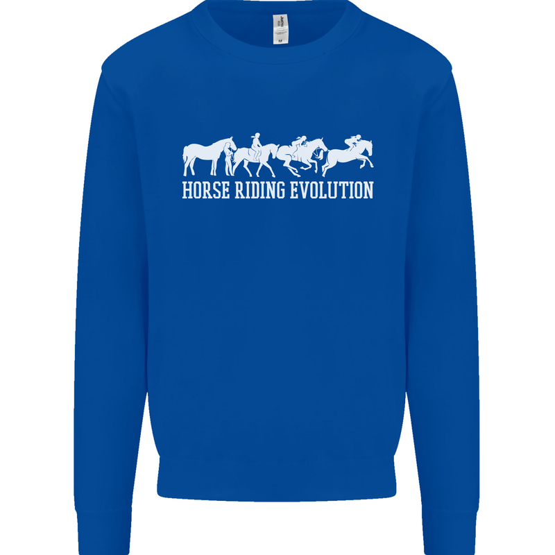 Horse Riding Evolution Equestrian Mens Sweatshirt Jumper Royal Blue