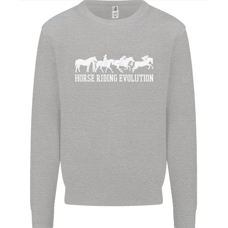 Horse Riding Evolution Equestrian Mens Sweatshirt Jumper Sports Grey
