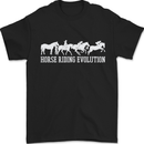 Horse Riding Evolution Equestrian Mens T-Shirt 100% Cotton Black