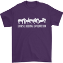 Horse Riding Evolution Equestrian Mens T-Shirt 100% Cotton Purple