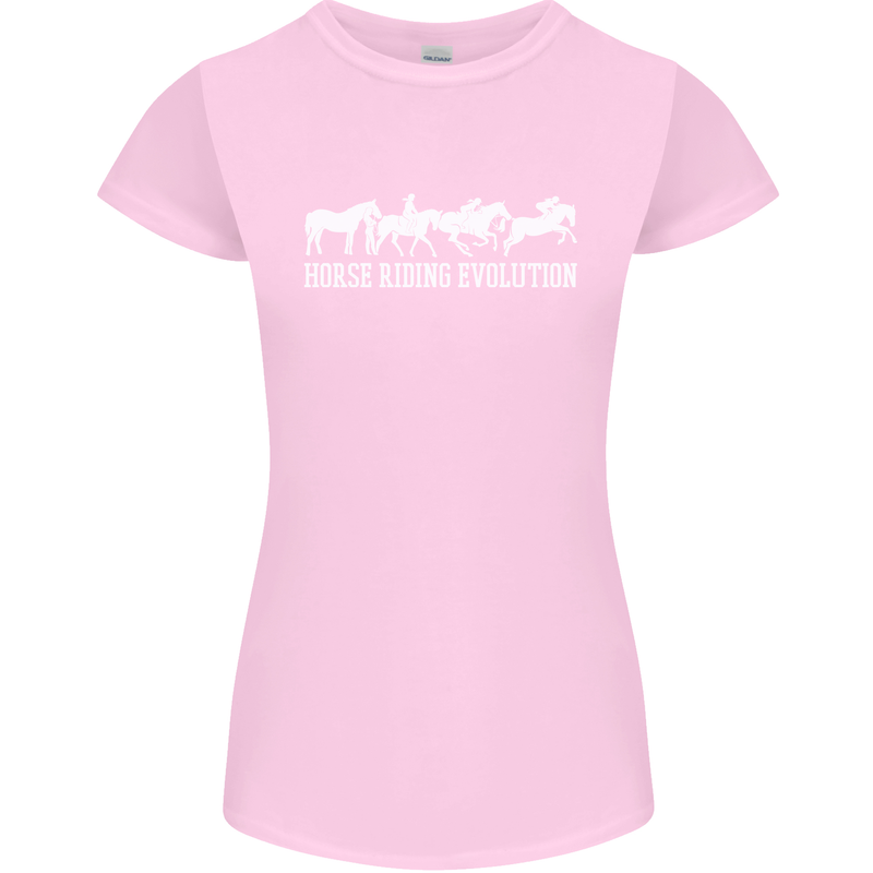 Horse Riding Evolution Equestrian Womens Petite Cut T-Shirt Light Pink