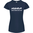 Horse Riding Evolution Equestrian Womens Petite Cut T-Shirt Navy Blue
