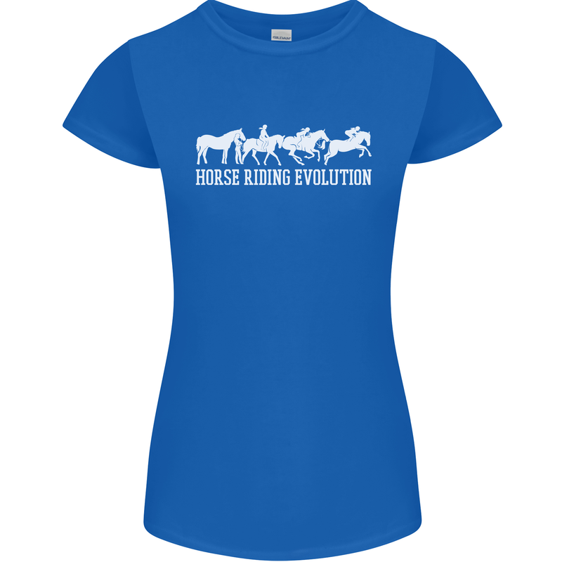 Horse Riding Evolution Equestrian Womens Petite Cut T-Shirt Royal Blue